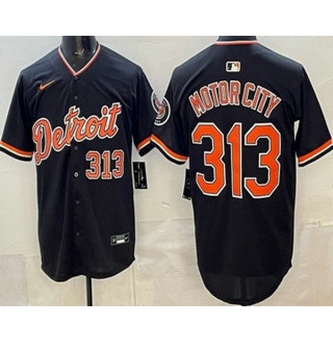 Men's Detroit Tigers #313 Motor City Navy Limited Jersey