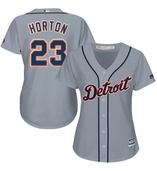 Women's Majestic Detroit Tigers #23 Willie Horton Authentic Grey Road Cool Base MLB Jersey