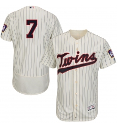 Men's Majestic Minnesota Twins #7 Joe Mauer Authentic Cream Alternate Flex Base Authentic Collection MLB Jersey