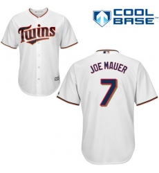 Women's Majestic Minnesota Twins #7 Joe Mauer Authentic White Home Cool Base MLB Jersey