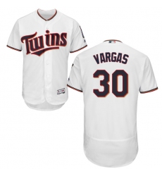 Men's Majestic Minnesota Twins #30 Kennys Vargas White Home Flex Base Authentic Collection MLB Jersey