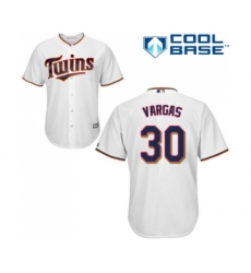 Youth Minnesota Twins #30 Kennys Vargas Replica White Home Cool Base Baseball Jersey