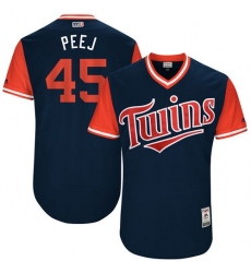 Men's Majestic Minnesota Twins #45 Phil Hughes 