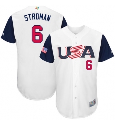 Youth USA Baseball Majestic #6 Marcus Stroman White 2017 World Baseball Classic Authentic Team Jersey