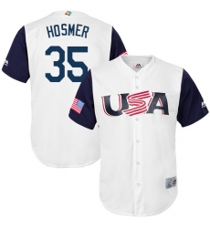 Men's USA Baseball Majestic #35 Eric Hosmer White 2017 World Baseball Classic Replica Team Jersey