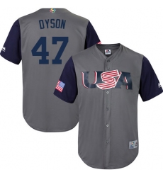 Men's USA Baseball Majestic #47 Sam Dyson Gray 2017 World Baseball Classic Replica Team Jersey