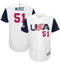 Men's USA Baseball Majestic #51 Jake McGee White 2017 World Baseball Classic Authentic Team Jersey