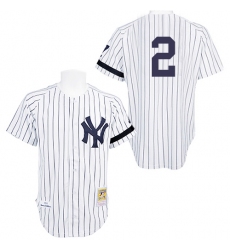 Men's Mitchell and Ness Practice New York Yankees #2 Derek Jeter Replica White Throwback MLB Jersey