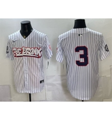 Men's New York Yankees #3 Babe Ruth White Bronx Graffiti V2 Vapor Limited Stitched Baseball Jersey
