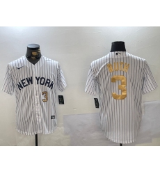 Men's New York Yankees #3 Babe Ruth White Pinstripe Fashion Cool Base Jerseys