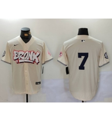 Men's New York Yankees #7 Mickey Mantle Cream Limited Stitched Baseball Jersey