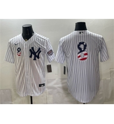 Men's New York Yankees #8 Yogi Berra White 2026 USA 250 Fourth of July Home Stadium Stitched Baseball Jersey
