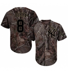 Youth Majestic New York Yankees #8 Yogi Berra Authentic Camo Realtree Collection Flex Base MLB Jersey