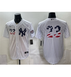 Men's New York Yankees #23 Don Mattingly White 2026 USA 250 Fourth of July Home Stadium Stitched Baseball Jersey
