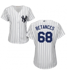 Women's Majestic New York Yankees #68 Dellin Betances Replica White Home MLB Jersey