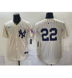 Men's New York Yankees #22 Ben Rice Cream 2026 Field of Dreams Stadium Stitched Baseball Jersey