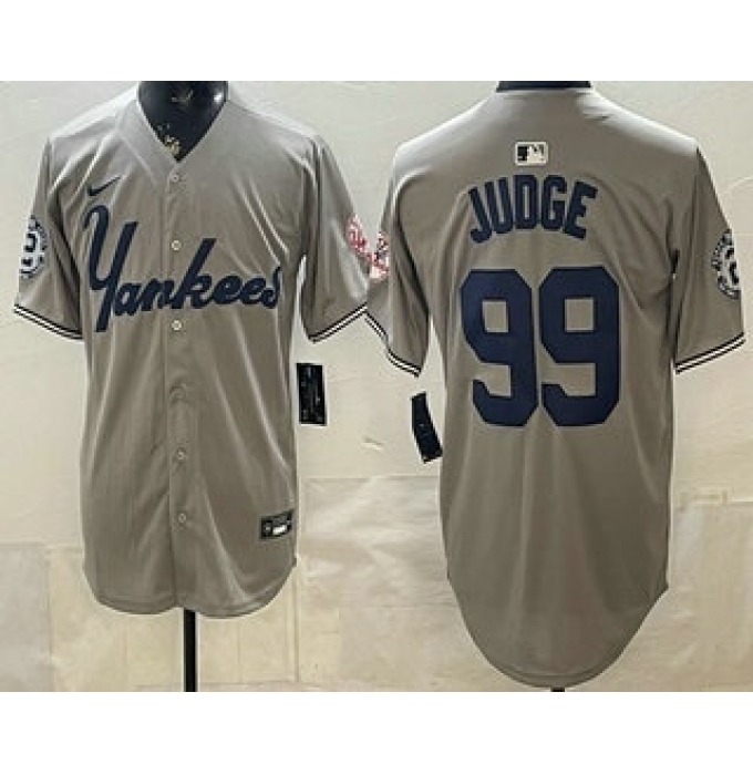 Men's New York Yankees #99 Aaron Judge Grey Limited Jersey