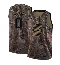 Men's Nike Portland Trail Blazers #0 Damian Lillard Swingman Camo Realtree Collection NBA Jersey