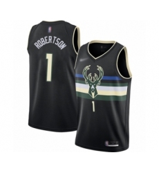 Women's Milwaukee Bucks #1 Oscar Robertson Swingman Black Finished Basketball Jersey - Statement Edition