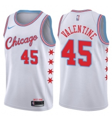 Men's Nike Chicago Bulls #45 Denzel Valentine Authentic White NBA Jersey - City Edition