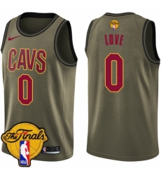 Men's Nike Cleveland Cavaliers #0 Kevin Love Swingman Green Salute to Service 2018 NBA Finals Bound NBA Jersey