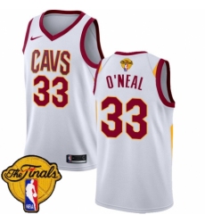 Youth Nike Cleveland Cavaliers #33 Shaquille O'Neal Authentic White 2018 NBA Finals Bound NBA Jersey - Association Edition