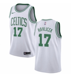 Men's Nike Boston Celtics #17 John Havlicek Authentic White NBA Jersey - Association Edition