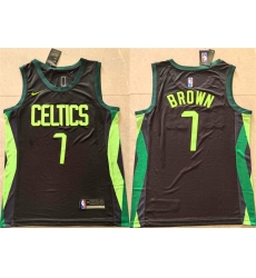 Men's Boston Celtics #7 Jaylen Brown Black 2024-25 City Edition Stitched Basketball Jersey