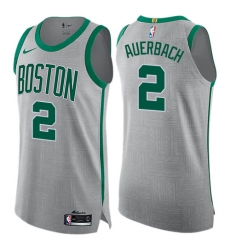 Men's Nike Boston Celtics #2 Red Auerbach Authentic Gray NBA Jersey - City Edition