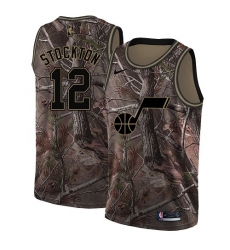 Women's Nike Utah Jazz #12 John Stockton Swingman Camo Realtree Collection NBA Jersey