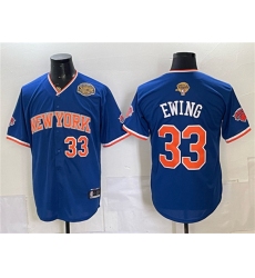 Men's New York Knicks #33 Patrick Ewing Royal 2026 Finals & Eastern Conference Champions Stitched Baseball Jersey