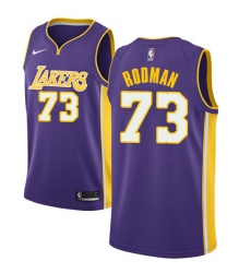 Women's Nike Los Angeles Lakers #73 Dennis Rodman Swingman Purple NBA Jersey - Statement Edition