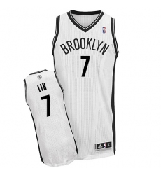 Women's Adidas Brooklyn Nets #7 Jeremy Lin Authentic White Home NBA Jersey