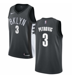 Men's Nike Brooklyn Nets #3 Drazen Petrovic Swingman Gray NBA Jersey Statement Edition