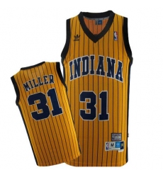 Men's Mitchell and Ness Indiana Pacers #31 Reggie Miller Swingman Gold Throwback NBA Jersey