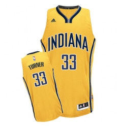 Men's Adidas Indiana Pacers #33 Myles Turner Swingman Gold Alternate NBA Jersey