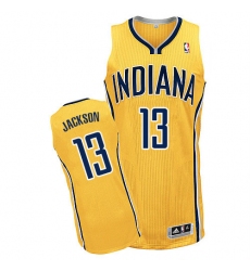 Men's Adidas Indiana Pacers #13 Mark Jackson Authentic Gold Alternate NBA Jersey