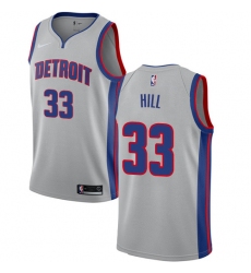 Youth Nike Detroit Pistons #33 Grant Hill Swingman Silver NBA Jersey Statement Edition