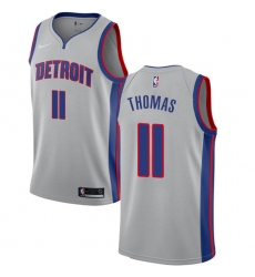 Women's Nike Detroit Pistons #11 Isiah Thomas Authentic Silver NBA Jersey Statement Edition