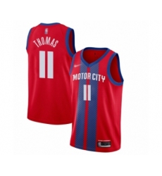 Youth Detroit Pistons #11 Isiah Thomas Swingman Red Basketball Jersey - 2019 20 City Edition