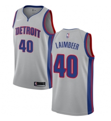 Youth Nike Detroit Pistons #40 Bill Laimbeer Authentic Silver NBA Jersey Statement Edition
