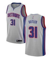 Men's Nike Detroit Pistons #31 Caron Butler Authentic Silver NBA Jersey Statement Edition