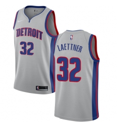 Women's Nike Detroit Pistons #32 Christian Laettner Authentic Silver NBA Jersey Statement Edition
