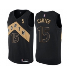 Women's Toronto Raptors #15 Vince Carter Swingman Black 2019 Basketball Finals Champions Jersey - City Edition