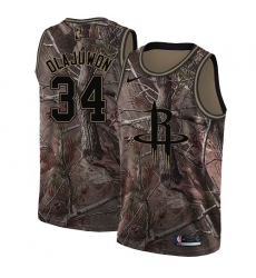 Men's Nike Houston Rockets #34 Hakeem Olajuwon Camo NBA Swingman Realtree Collection Jersey