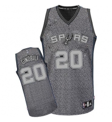 Men's Adidas San Antonio Spurs #20 Manu Ginobili Authentic Grey Static Fashion NBA Jersey