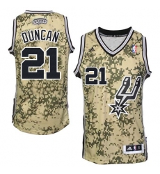 Men's Adidas San Antonio Spurs #21 Tim Duncan Swingman Camo NBA Jersey