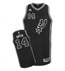 Men's Adidas San Antonio Spurs #14 Danny Green Swingman Black New Road NBA Jersey