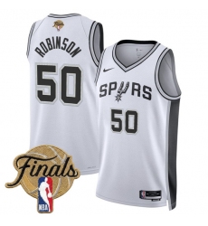 Men's San Antonio Spurs #50 David Robinson White 2026 Finals Association Edition Stitched Basketball Jersey