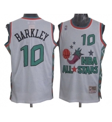 Men's Mitchell and Ness Phoenix Suns #10 Charles Barkley Authentic White 1996 All star Throwback NBA Jersey